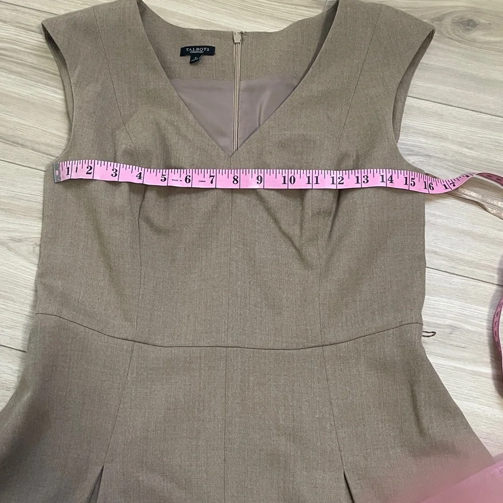 Talbots A Line Tan Midi Wool Dress - Picture 9 of 11